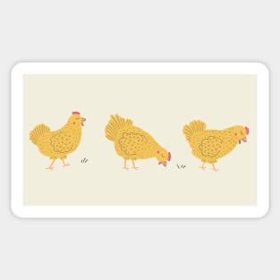 Hens on a Walk Sticker